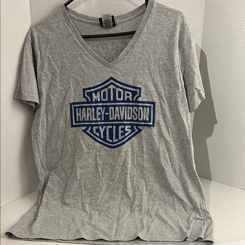 Harley-Davidson Gray Tee with Blue Logo